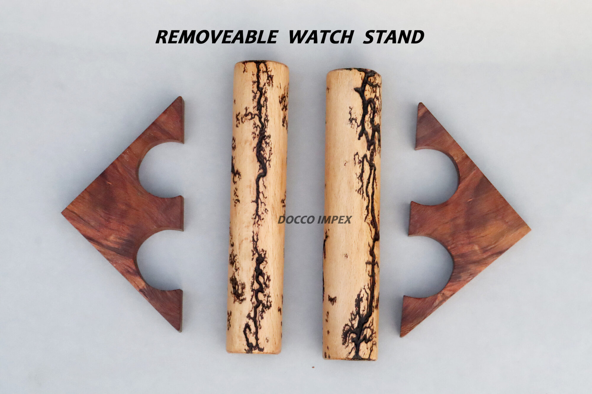 Handcrafted Wooden Oval Shaped 2 Tier Watch Holder Stand (Premium designing on holder ) - Image 3