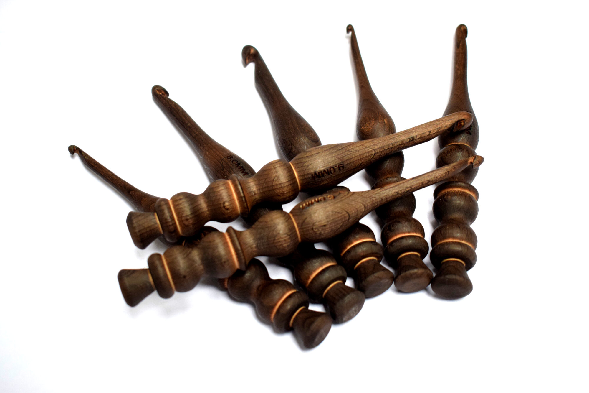 Handmade Ergonomic Wooden Crochet Hooks ( Brown ) - Image 5