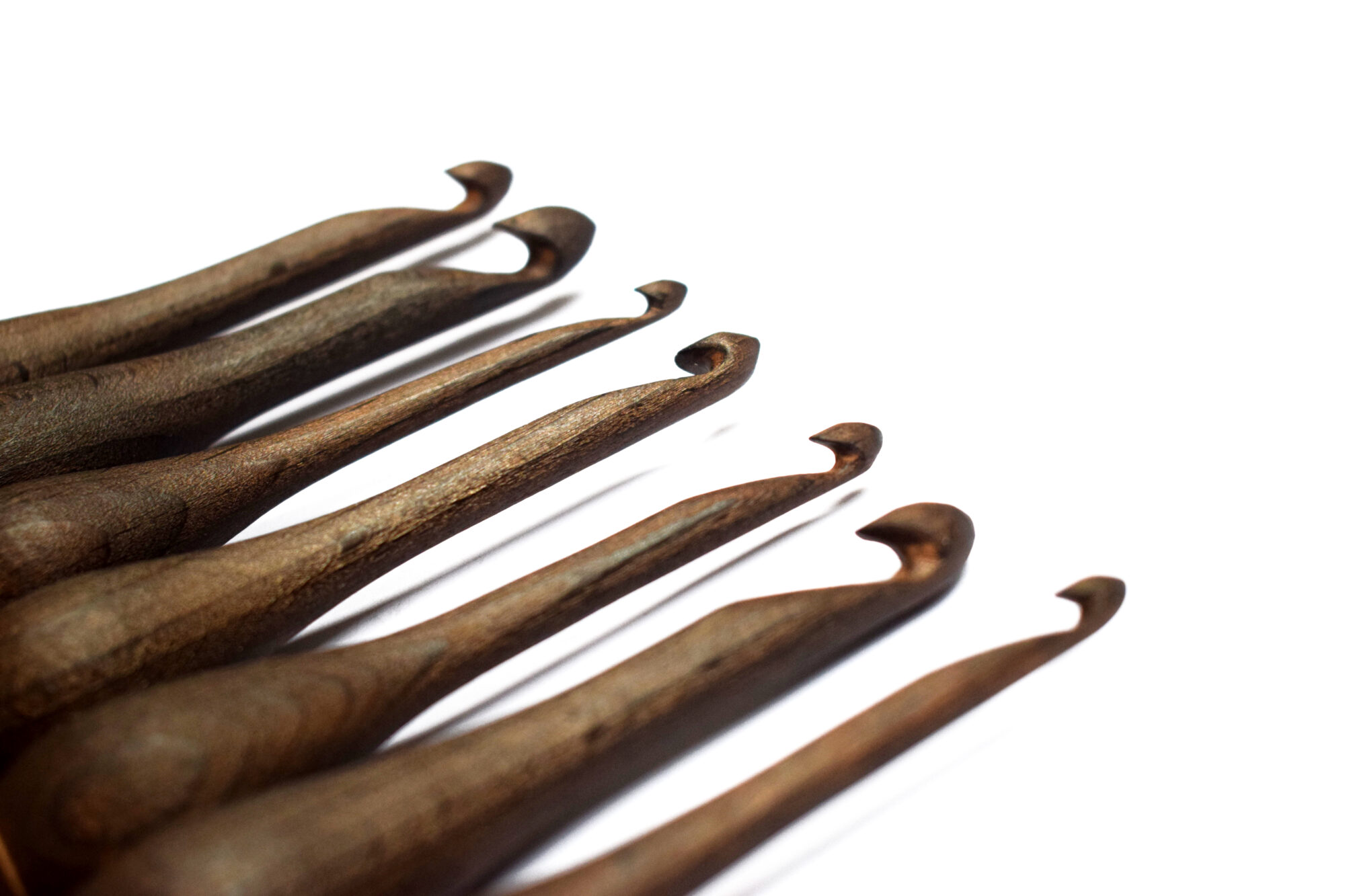 Handmade Ergonomic Wooden Crochet Hooks ( Brown ) - Image 2