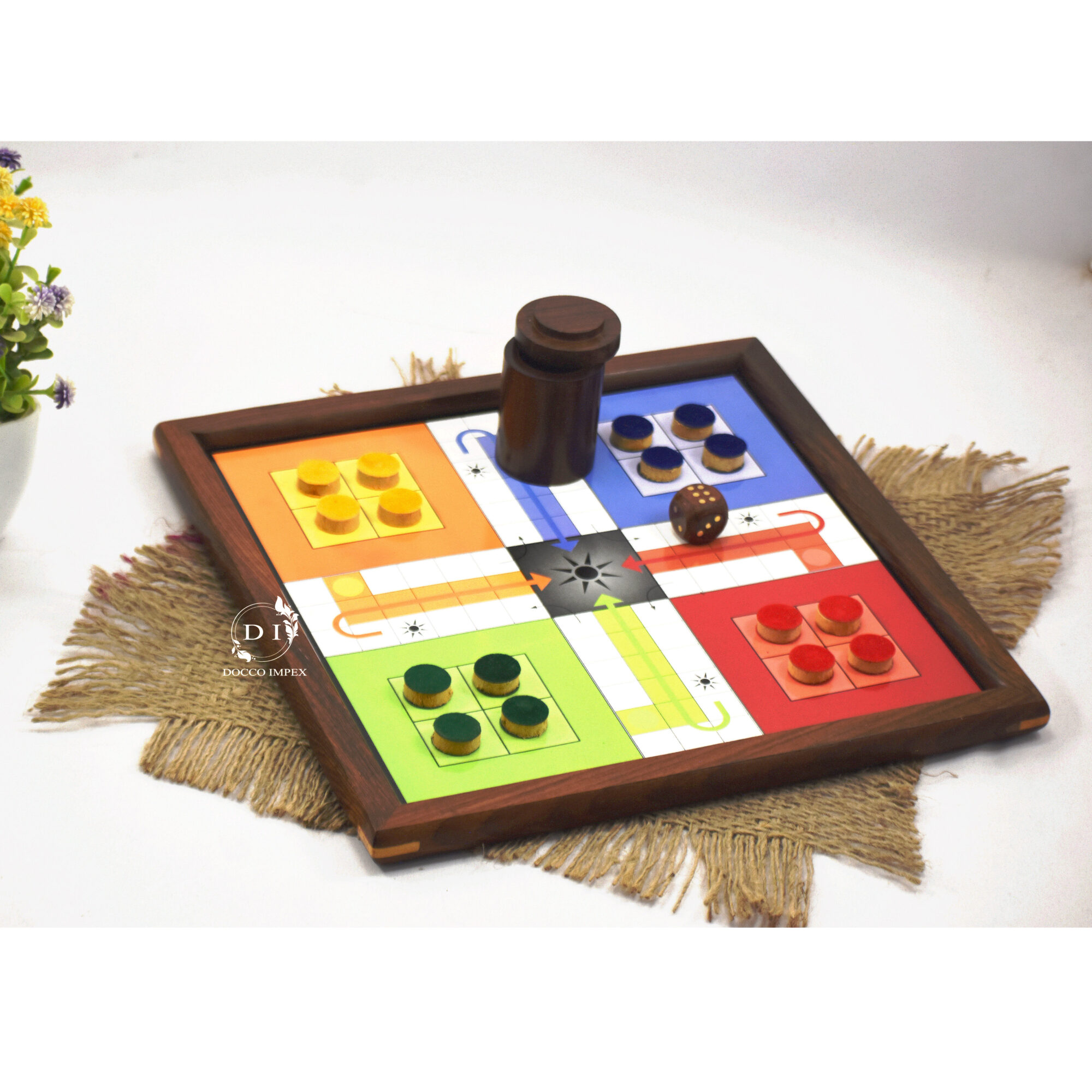 Wooden Handmade 2 in 1 Ludo Magnetic Snakes and Ladders Travel Board Fun Game - Image 7