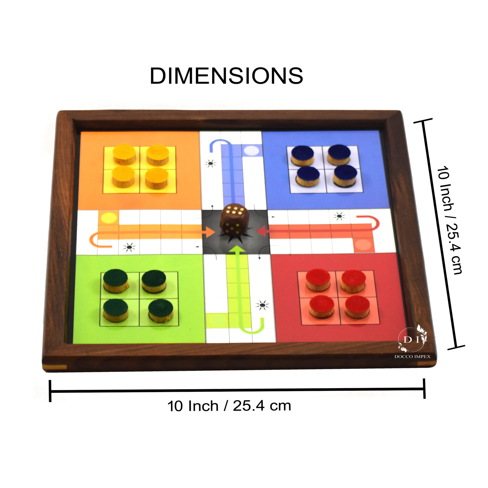 Wooden Handmade 2 in 1 Ludo Magnetic Snakes and Ladders Travel Board Fun Game - Image 5