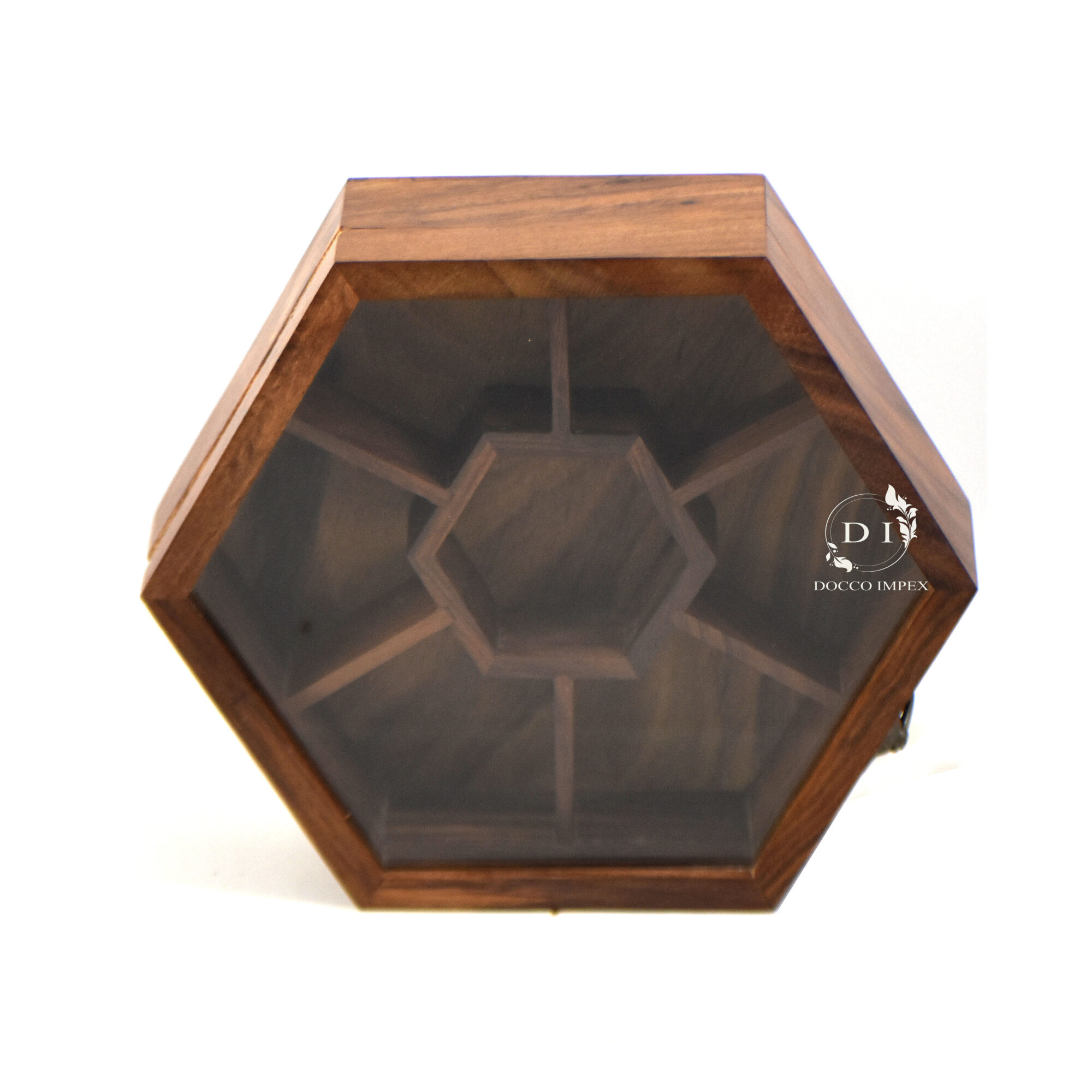 Wooden Handcrafted Rounded Spice Box ( 7 Chamber ) - Image 2