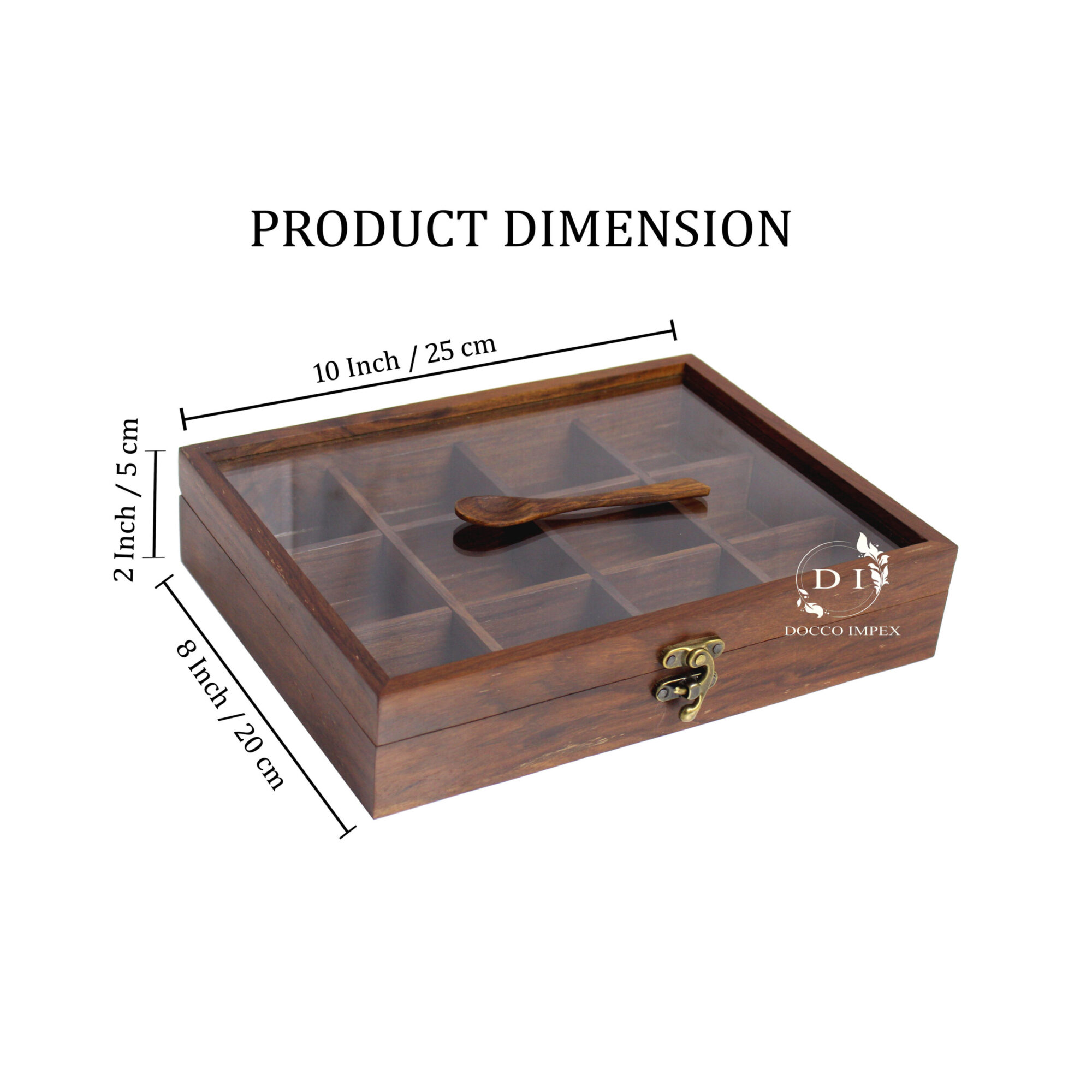 Wooden Handcrafted Spice Box ( 12 Chamber ) - Image 3