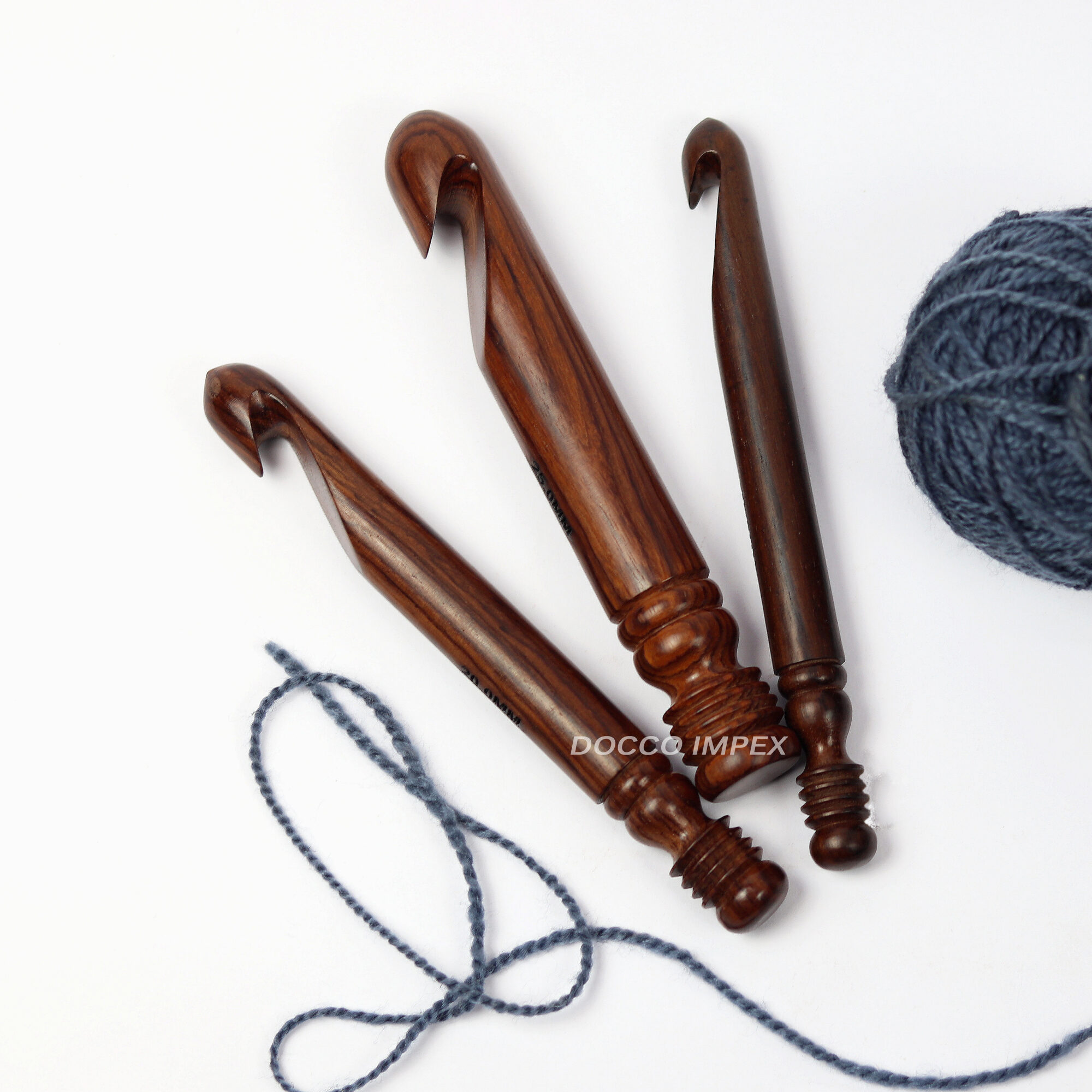 Handmade Wooden Wider Crochet Hooks ( Rosewood ) - Image 4