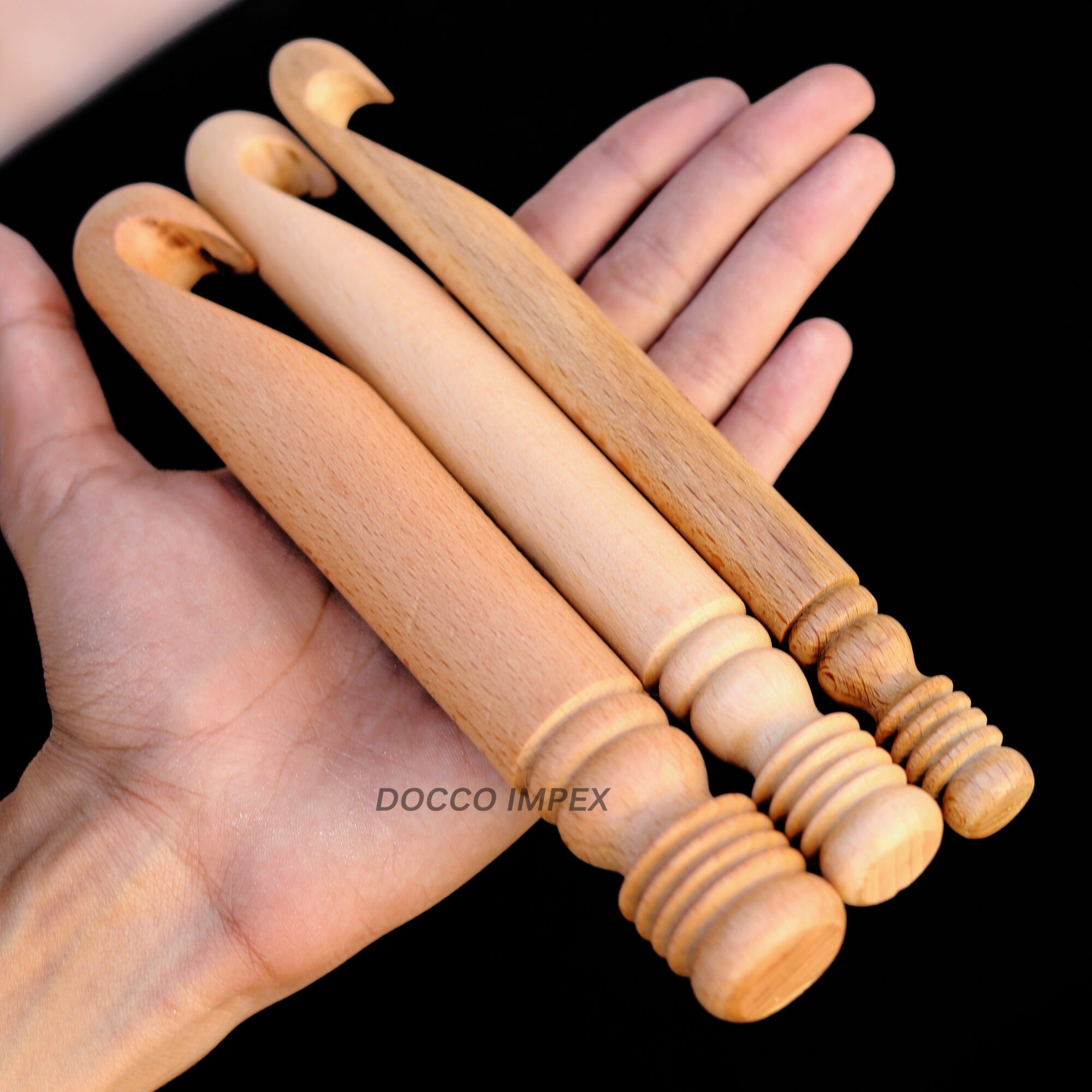 Handmade Wooden Wider Crochet Hooks ( Beachwood ) - Image 2