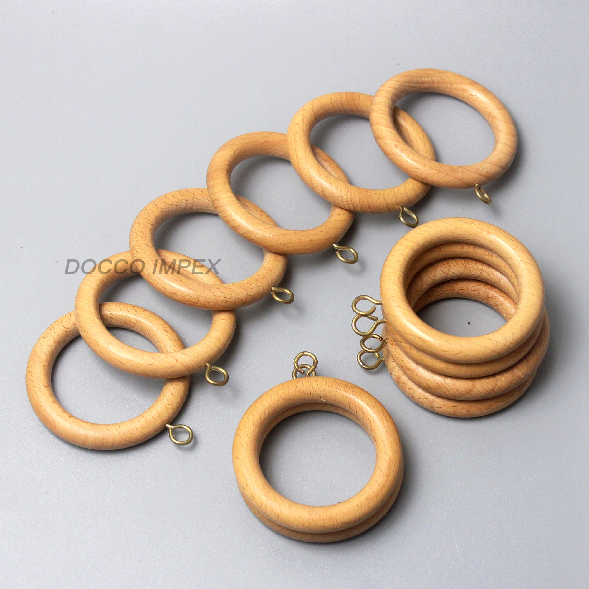 Handmade Wooden Curtain Rings ( Beachwood ) - Image 3