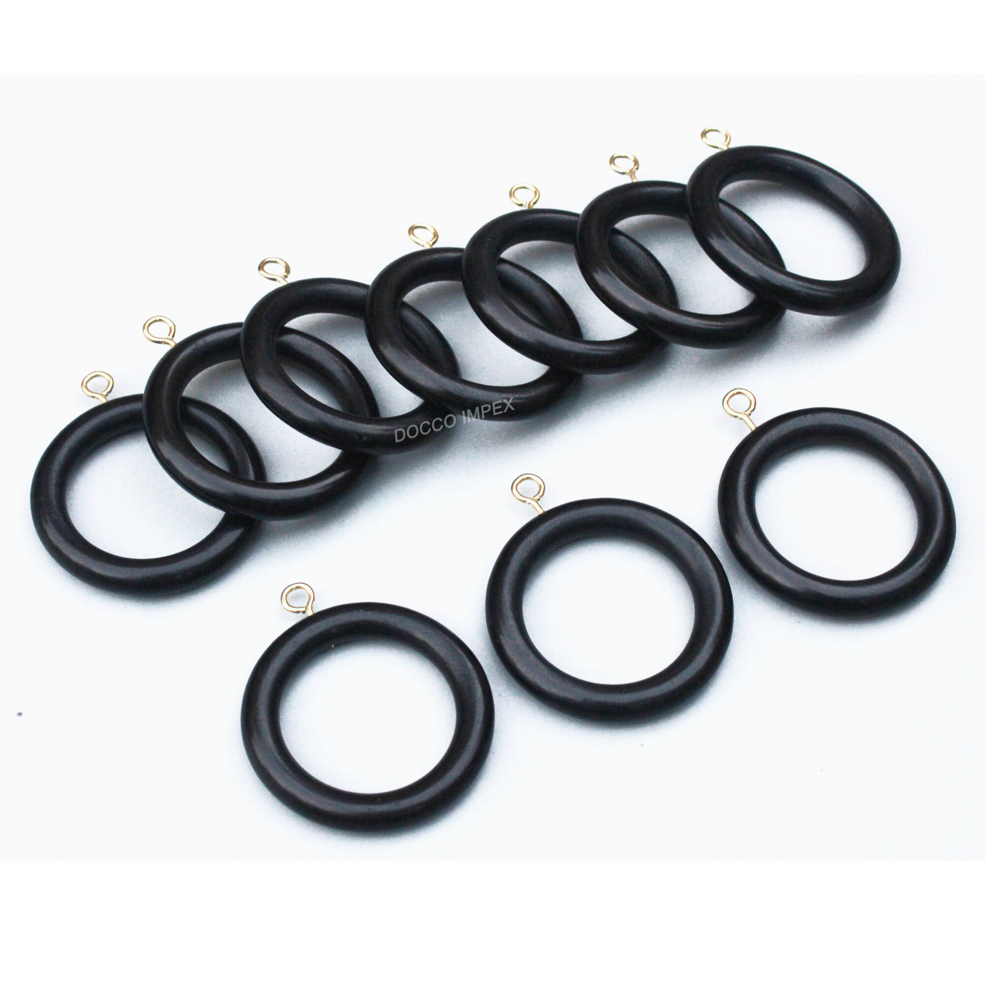 Handmade Wooden Curtain Rings ( Matte Black ) - Image 4