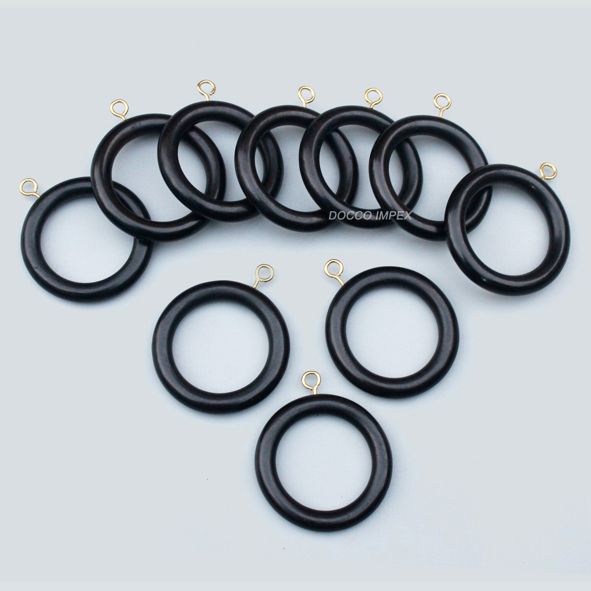 Handmade Wooden Curtain Rings ( Matte Black ) - Image 3