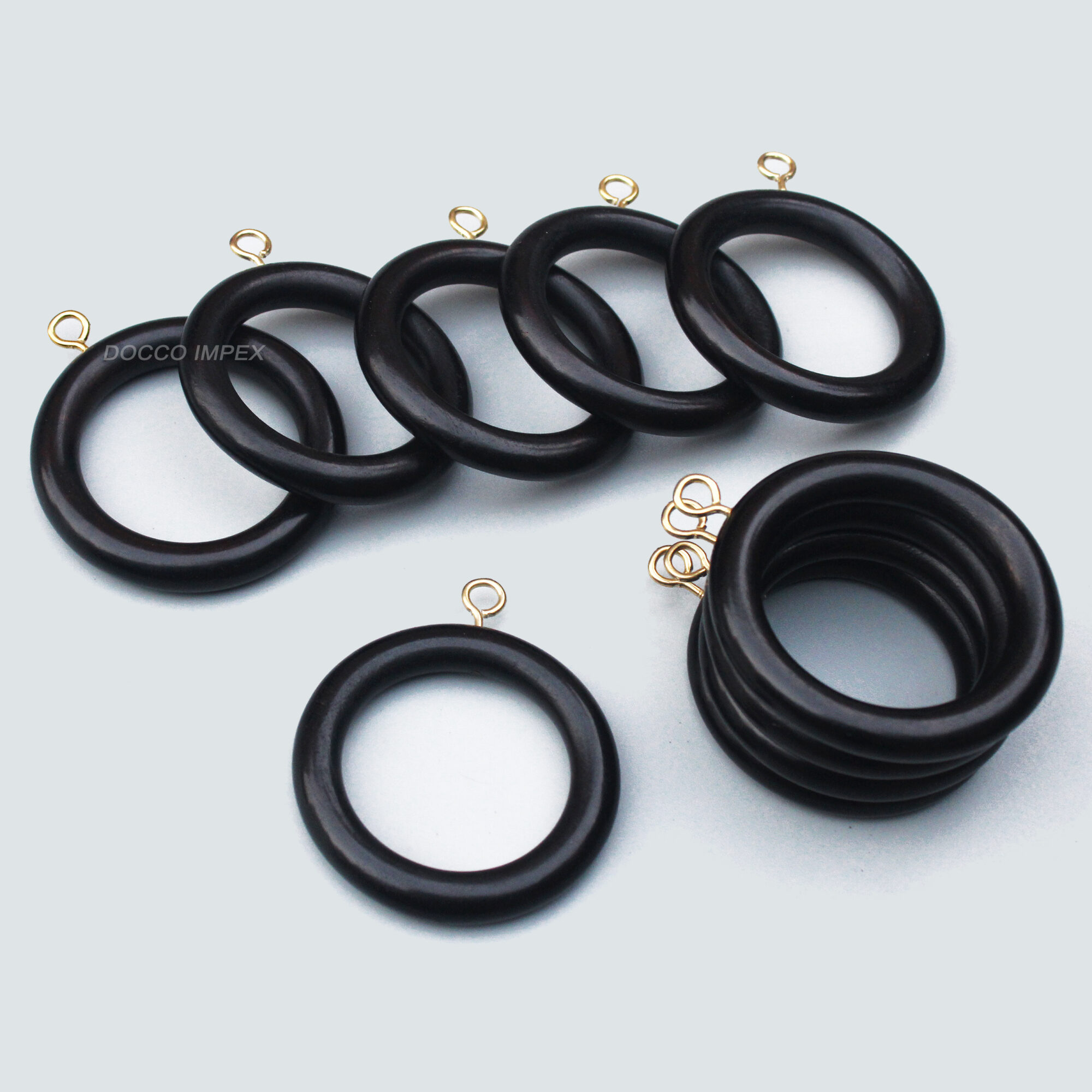 Handmade Wooden Curtain Rings ( Matte Black )