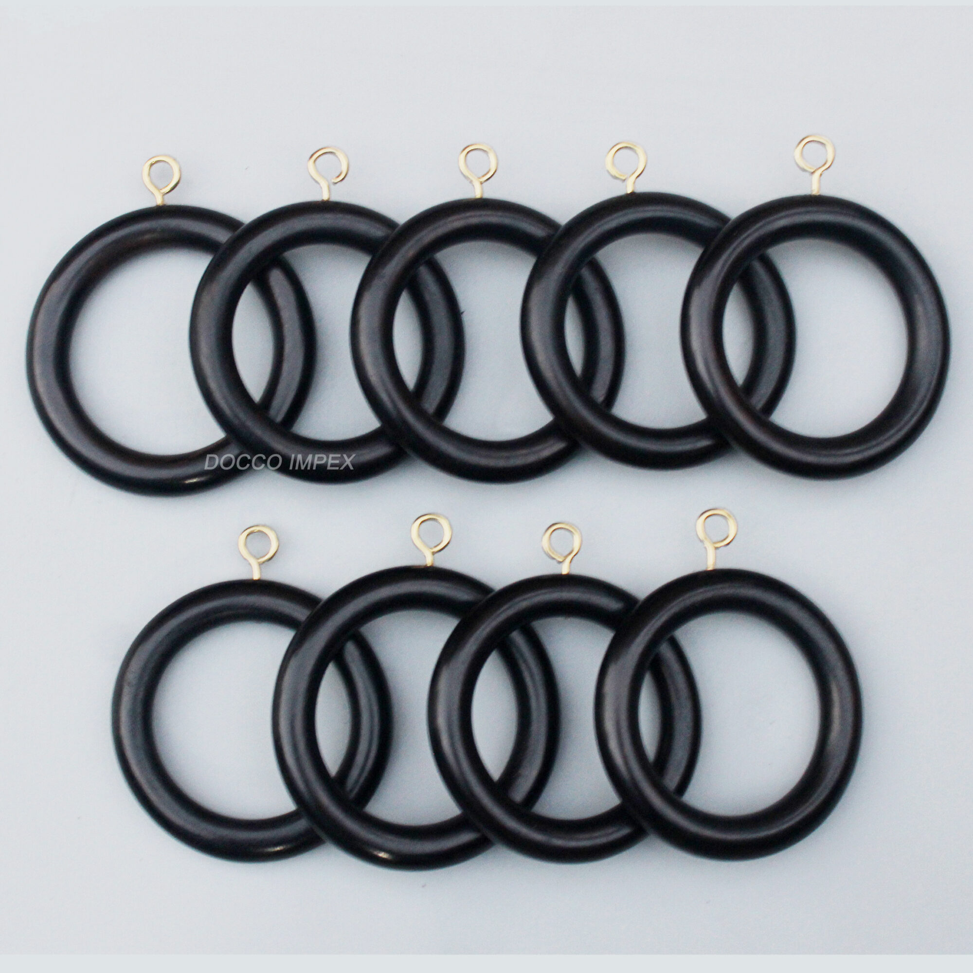 Handmade Wooden Curtain Rings ( Matte Black ) - Image 5